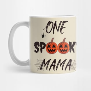 One Spooky Mama, Funny Halloween, Funny Gift for Mothers (Pastel Orange) Mug